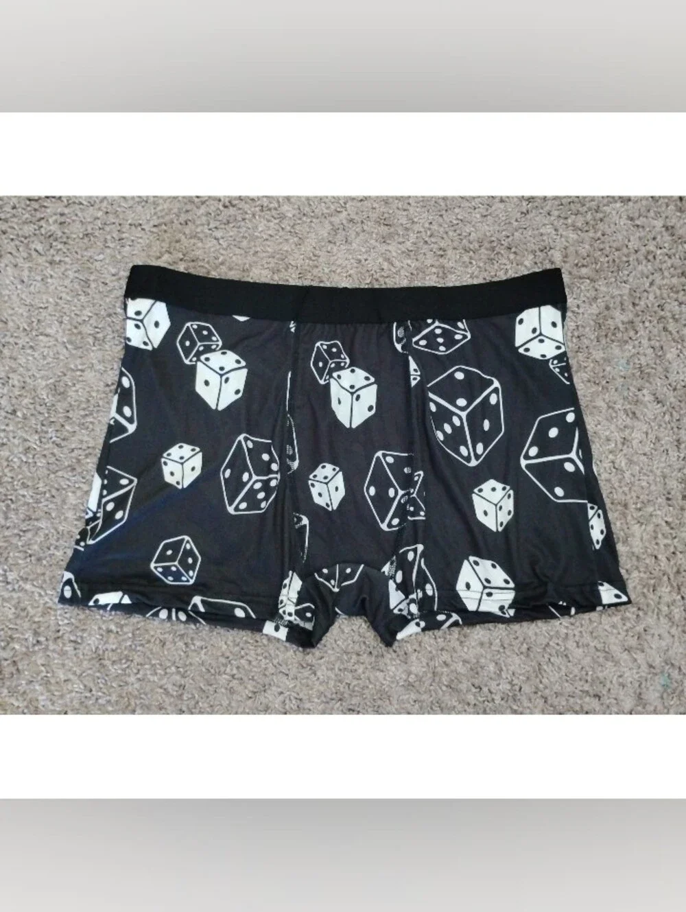IRONITE Mens Black White Dice Print Boxer Briefs
